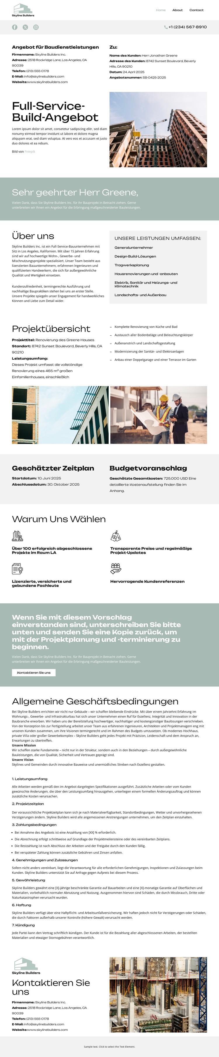 Über Skyline Builders CSS-Vorlage