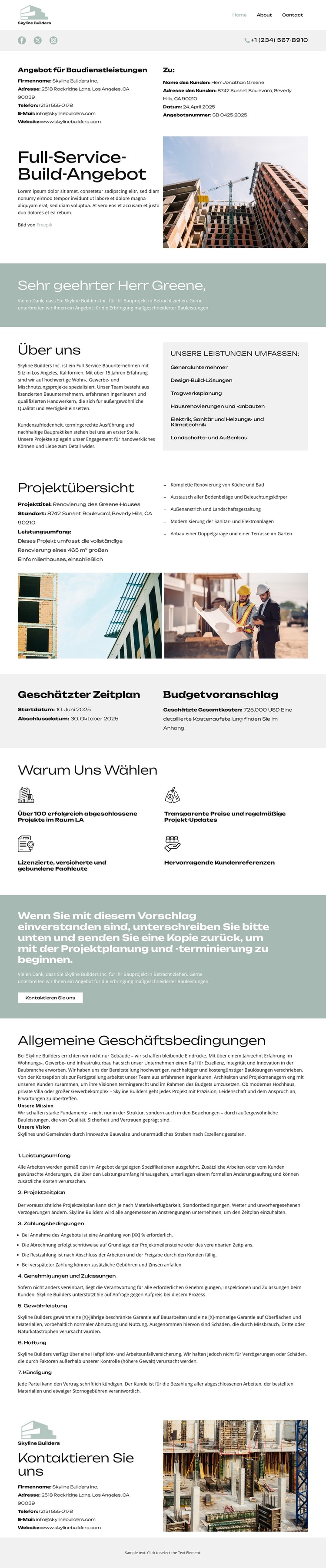 Über Skyline Builders WordPress-Theme