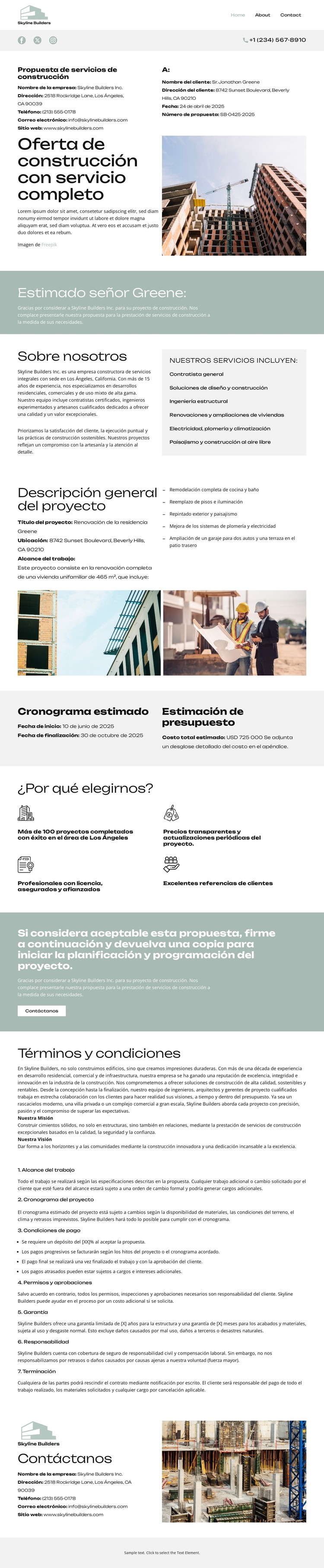 Acerca de Skyline Builders Plantilla CSS