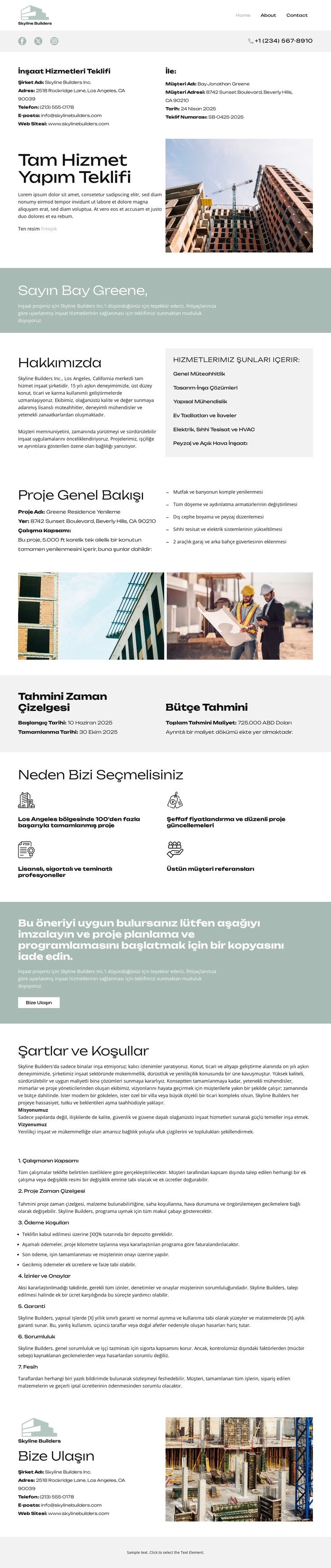 Skyline Builders Hakkında CSS Şablonu
