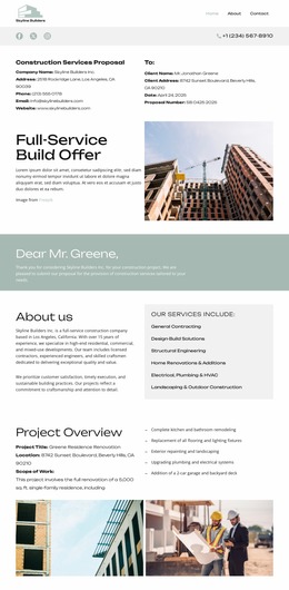 About Skyline Builders - Best Website Mockup
