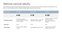 Cenová Tabulka Pro Stránku S Nabídkou