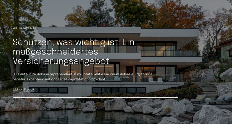 Individuelles Versicherungsangebot HTML-Vorlage