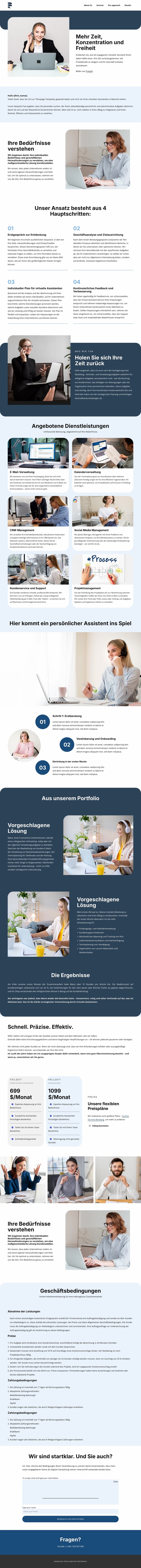 Vorschlag für einen virtuellen Assistenten Joomla Vorlage