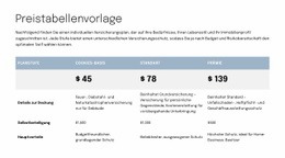 Preistabelle Für Die Angebotsseite - Fantastische Vorlage Erstellen
