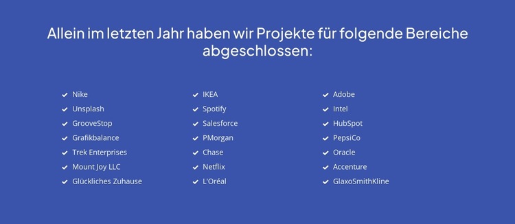 Kürzlich abgeschlossene Projekte Website-Vorlage