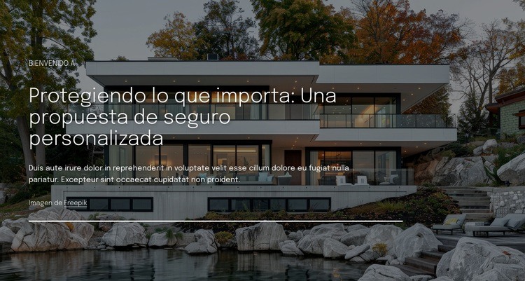 Propuesta de seguro personalizada Diseño de páginas web