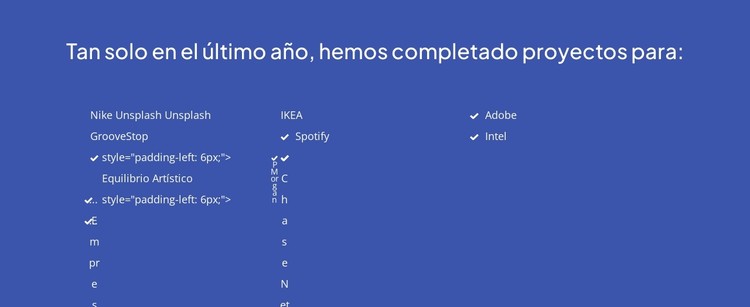 Proyectos completados recientemente Plantilla CSS