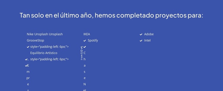 Proyectos completados recientemente Plantilla Joomla