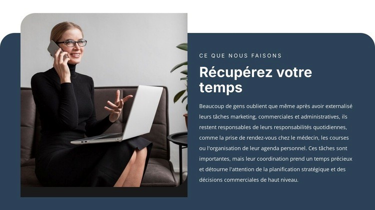 Services de soutien aux entreprises Maquette de site Web