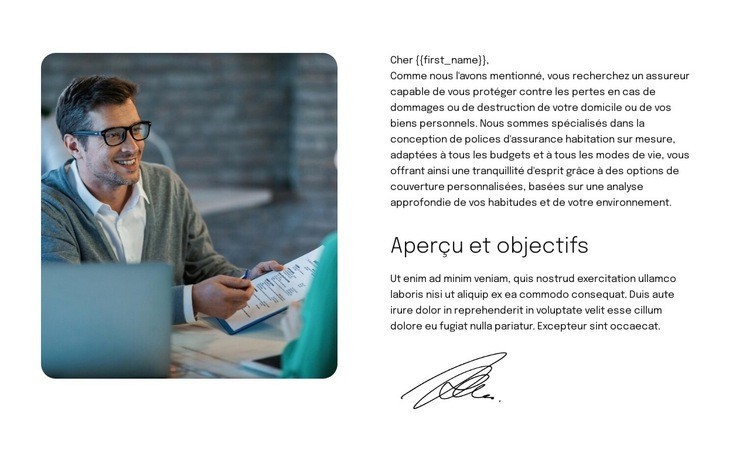 Proposition d'assurance intelligente Maquette de site Web