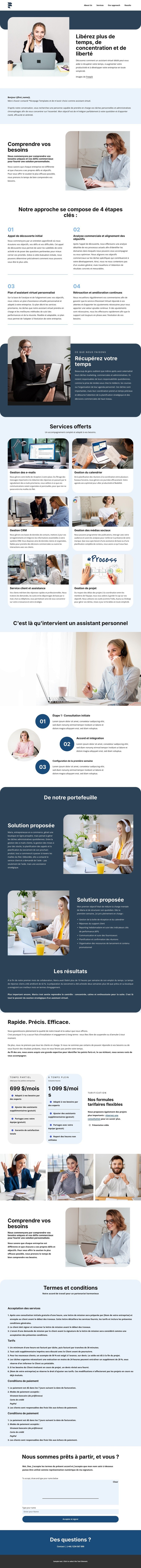 Proposition d'assistant virtuel Modèle HTML5