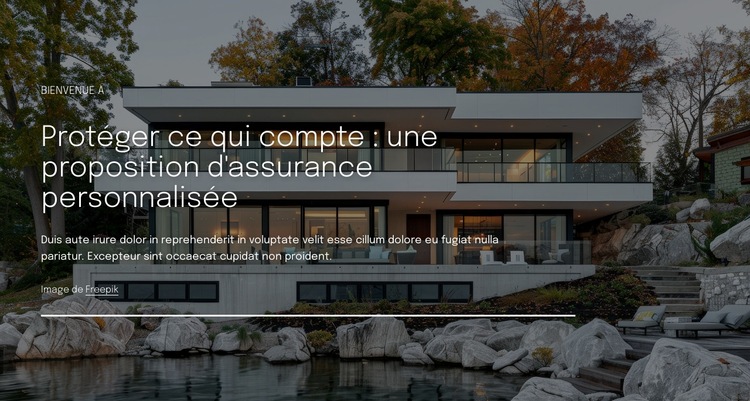 Proposition d'assurance personnalisée Modèle de site Web