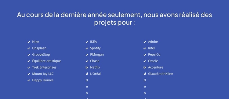 Projets récemment terminés Thème WordPress