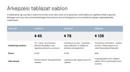Árazási Táblázat Az Ajánlati Oldalhoz HTML Sablon