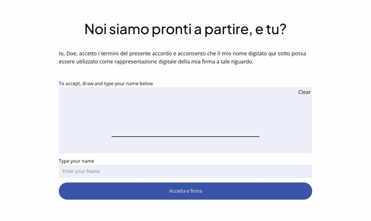 Avvia il tuo progetto di consulenza Modello