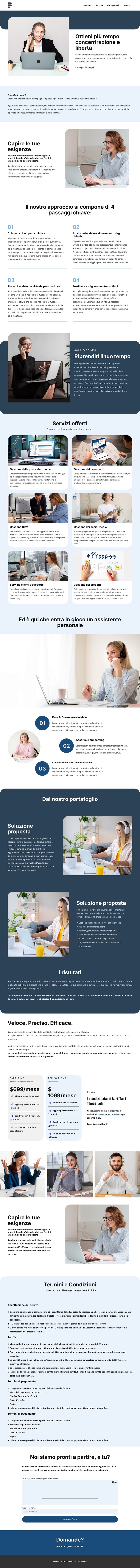Proposta di assistente virtuale Modello di sito Web