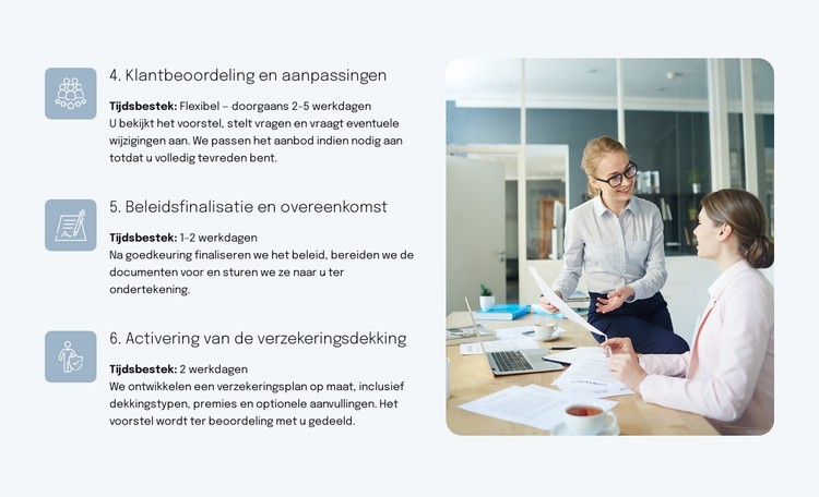 Proces en tijdschema CSS-sjabloon