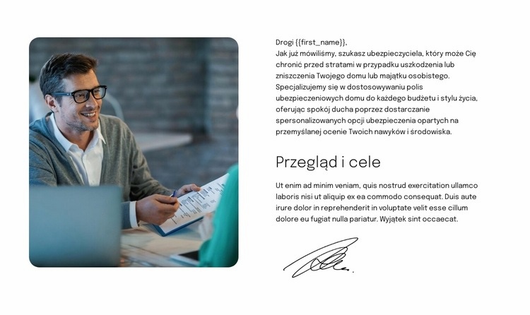 Inteligentna propozycja ubezpieczeniowa Projekt strony internetowej