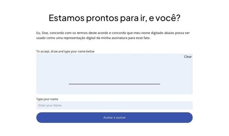 Inicie seu projeto de consultoria Modelo