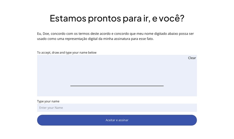 Inicie seu projeto de consultoria Modelo de site