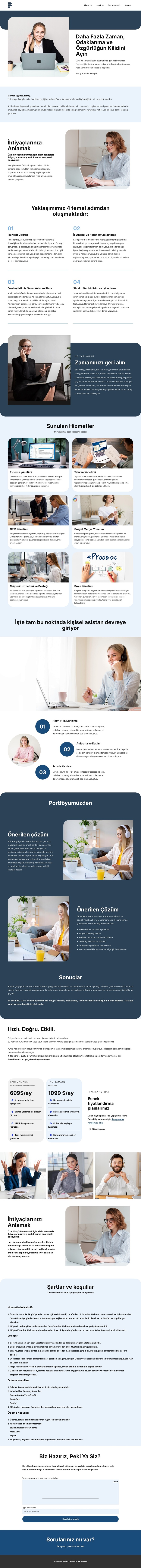Sanal asistan teklifi WordPress Teması