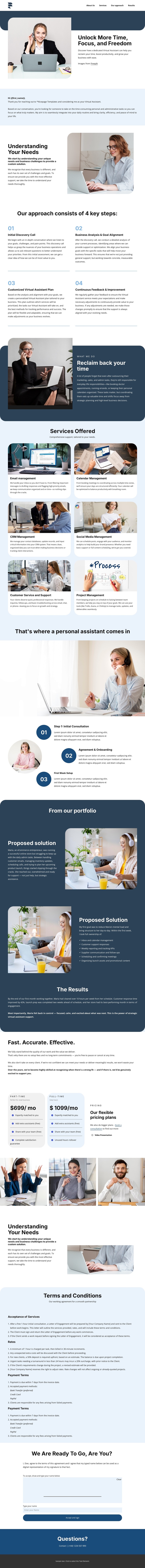 Virtual assistant proposal Website Builder Software