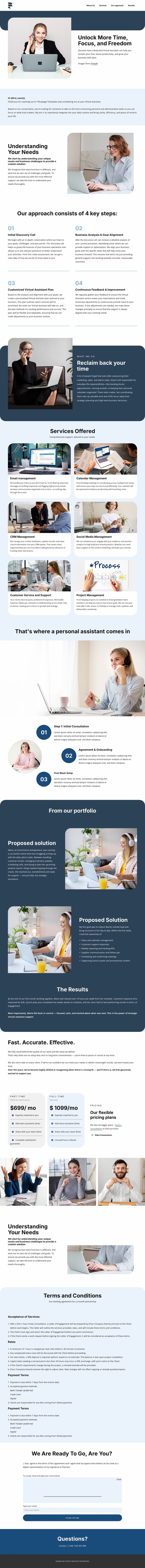 Virtual assistant proposal Website Template