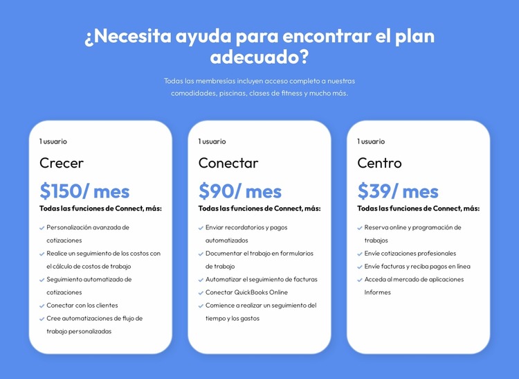 Planes flexibles para cada cliente Plantilla Joomla