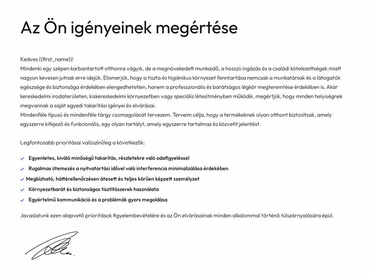 Egyedi tanácsadási árajánlat Sablon