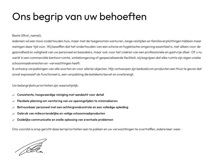Offerte op maat HTML-sjabloon
