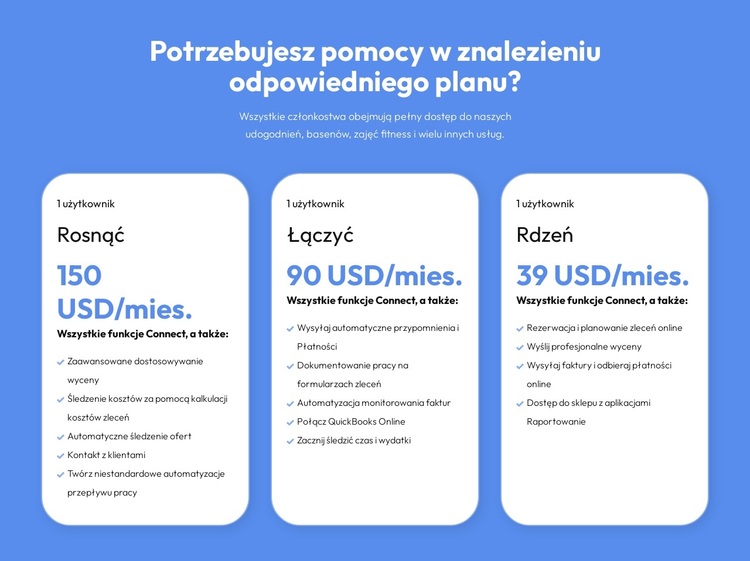 Elastyczne plany dla każdego klienta Motyw WordPress