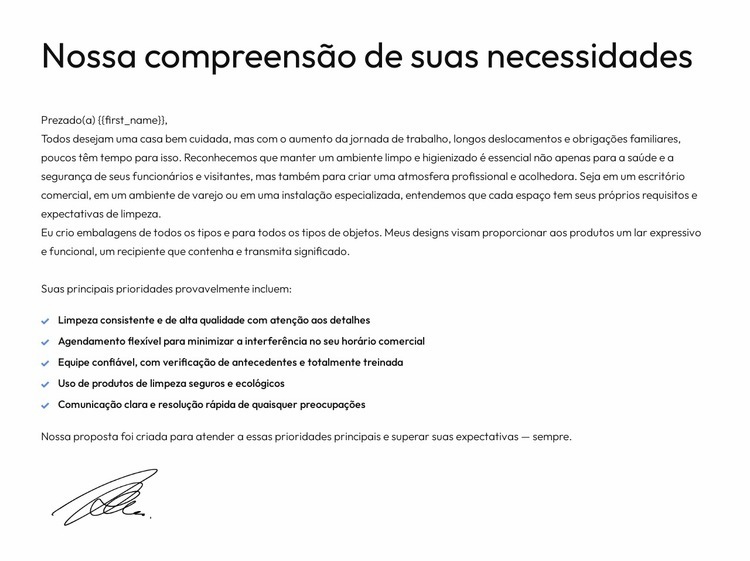 Cotação de consultoria personalizada Modelo