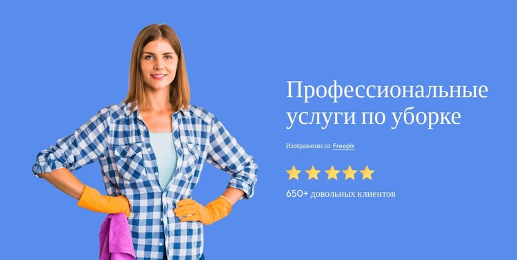 Профессиональные услуги по уборке Шаблон веб-сайта