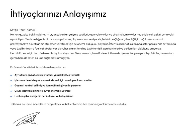 Özel danışmanlık teklifi HTML Şablonu