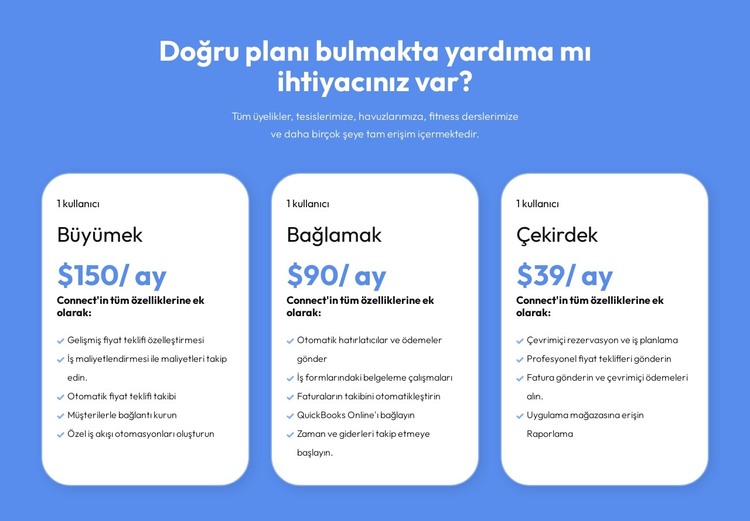 Her müşteri için esnek planlar HTML Şablonu