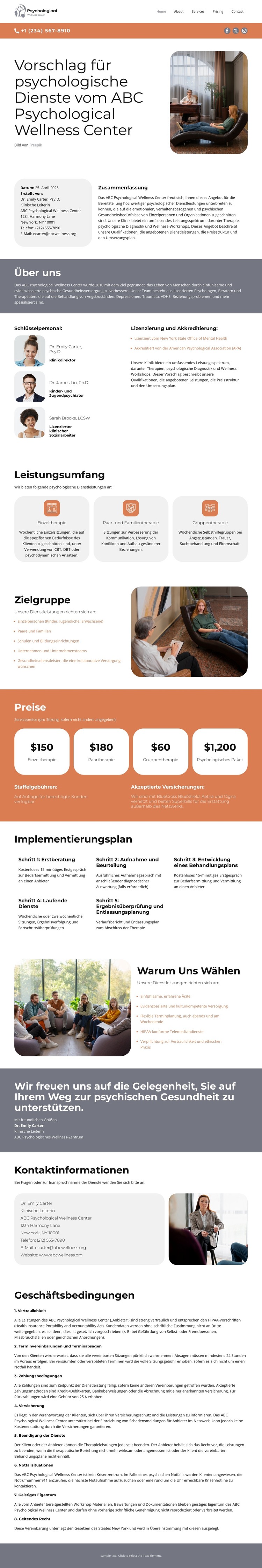 Zentrum für psychologisches Wohlbefinden HTML-Vorlage