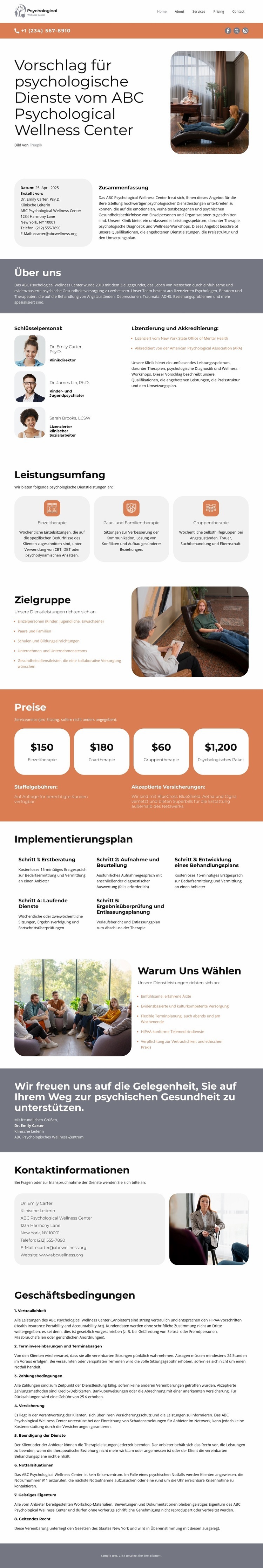 Zentrum für psychologisches Wohlbefinden HTML5-Vorlage