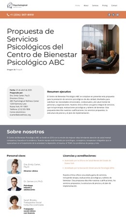 Centro de Bienestar Psicológico Maquetas de sitios web
