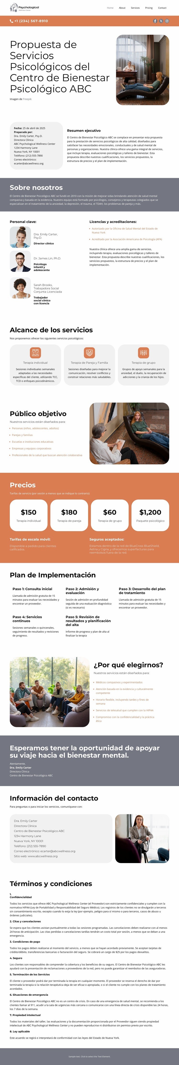 Centro de Bienestar Psicológico Plantilla HTML5