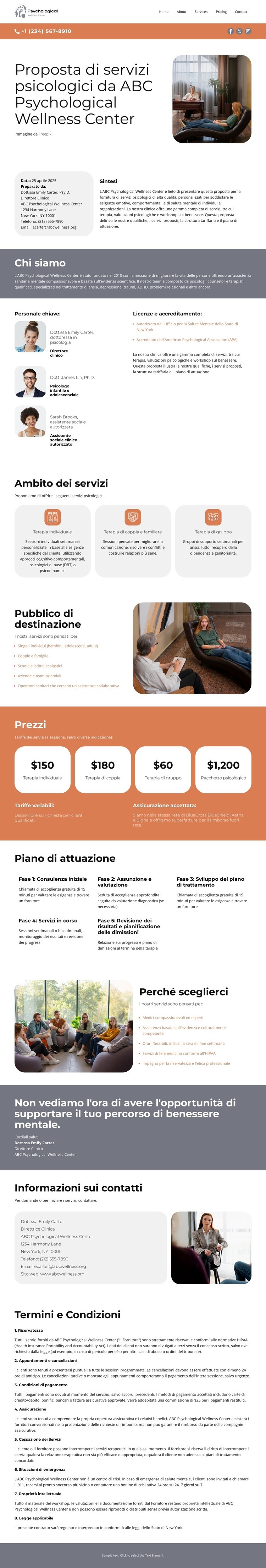 Centro di benessere psicologico Progettazione di siti web