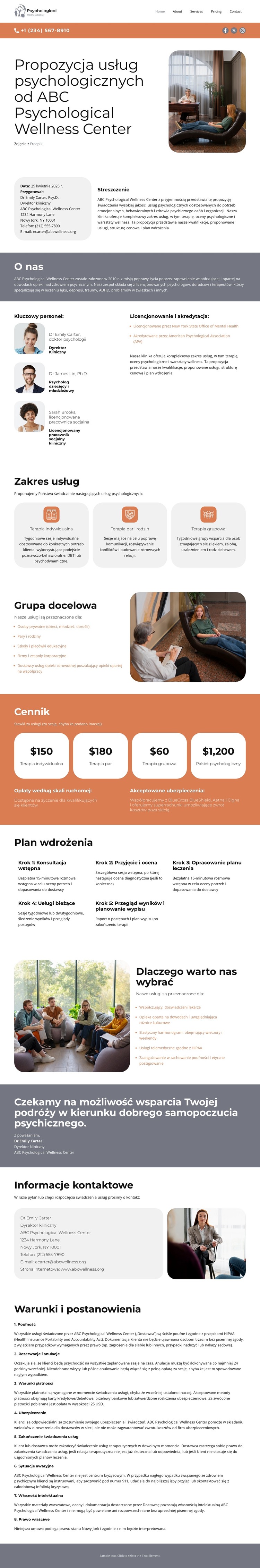 Centrum Zdrowia Psychologicznego Szablon HTML