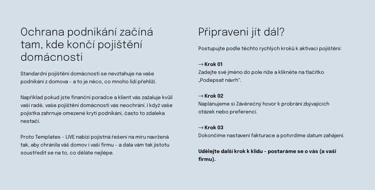 Chytré pojištění Šablona