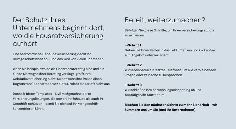 Intelligente Versicherung Website-Vorlage