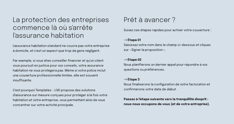 Assurance intelligente Modèle CSS
