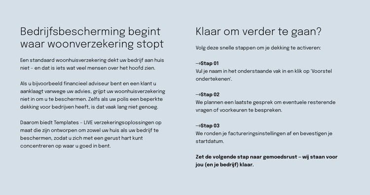 Slimme verzekering Bestemmingspagina