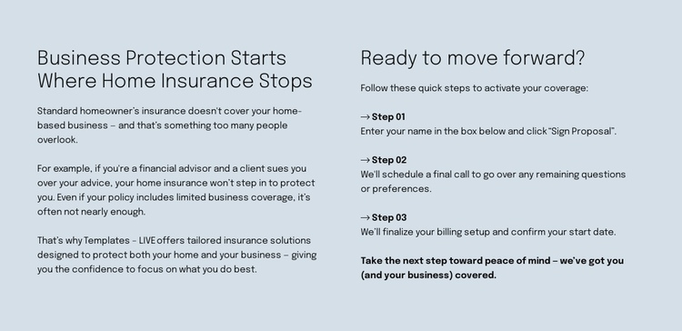 Smart insurance One Page Template