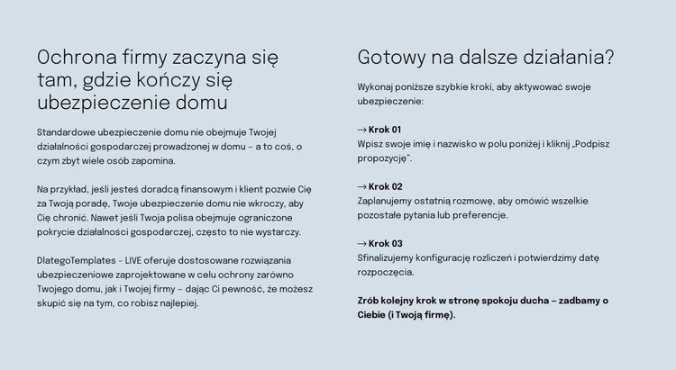 Inteligentne ubezpieczenie Projekt strony internetowej