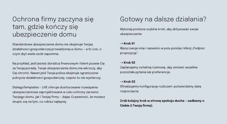 Inteligentne ubezpieczenie Szablon CSS