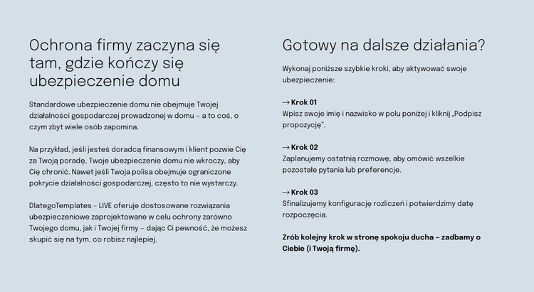 Inteligentne ubezpieczenie Szablon HTML